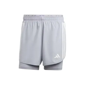 Adidas Own The Run 3-Stripes 2-In-1 Shorts Casual Shorts Men's Gray