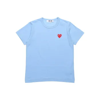 Comme Des Garcons Play Pastelle Red Emblem T shirt Blue