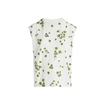 Giambattista Vall Jardin Du Cap embroidery Cotton Top