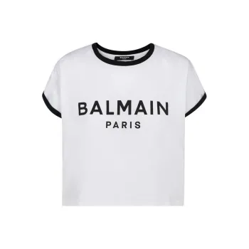 BALMAIN Crop Tops Women's White