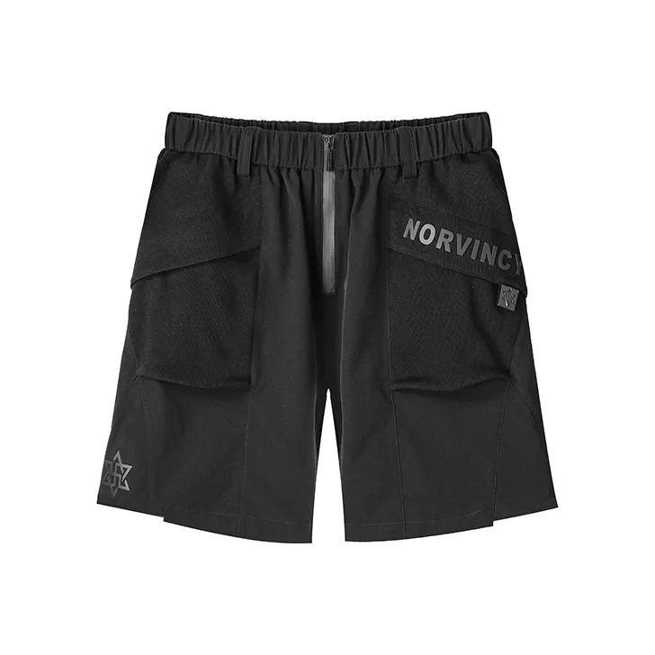 NORVINCY Straight Fit Loose Fit Solid Color Fitness Sports Shorts Unisex-0