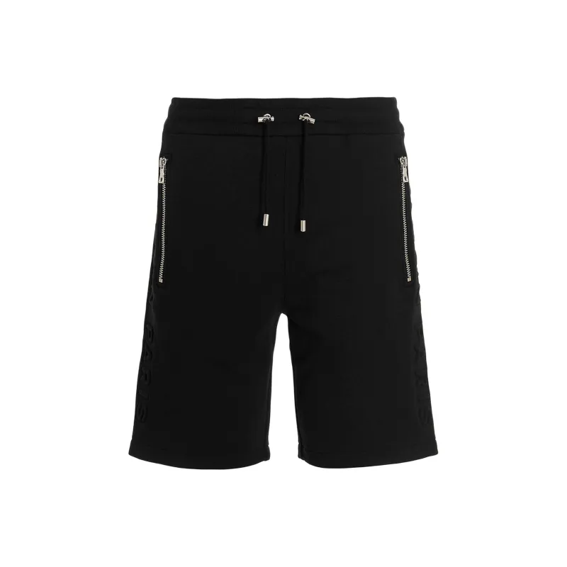 BALMAIN Embossed-logo Bermuda Shorts-0