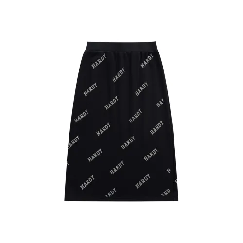 HARDY HARDY 블랙 여성 캐주얼 롱 스커트