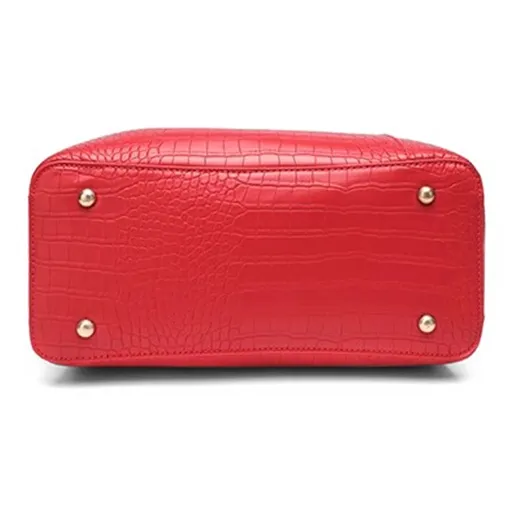 CLEVER& KETCH PU Tote Shoulder Bag, Crossbody Bag, Handbag Women's Red-5
