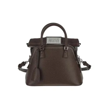 Maison Margiela 5AC Leather Tote Bag, Shopping Bag, Shoulder Bag, Handbag Women's Walnut