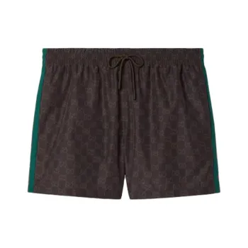 GUCCI Gg Monogram Web Detailed Swim Shorts