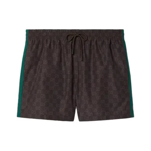 GUCCI Gg Monogram Web Detailed Swim Shorts