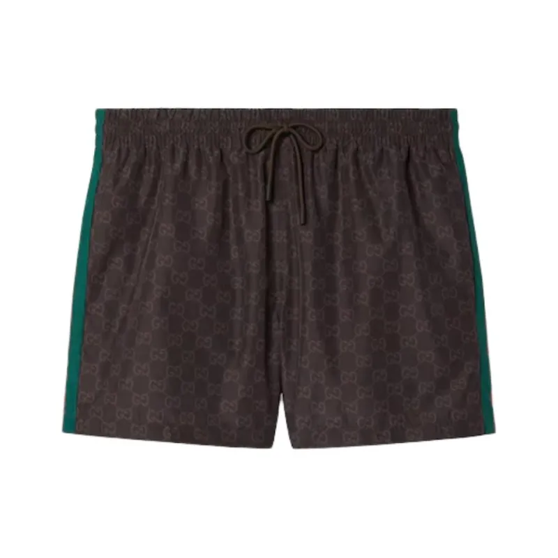 GUCCI Gg Monogram Web Detailed Swim Shorts-0