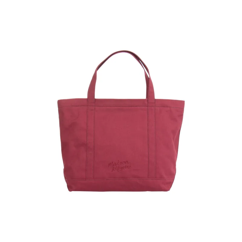 Maison Kitsune Cotton Tote Bag, Shopping Bag, Shoulder Bag, Handbag Tubas Men's Red-2
