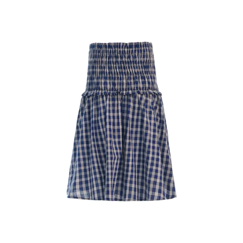 Wen Shan Slip Dress Women's Blue Plaid-2