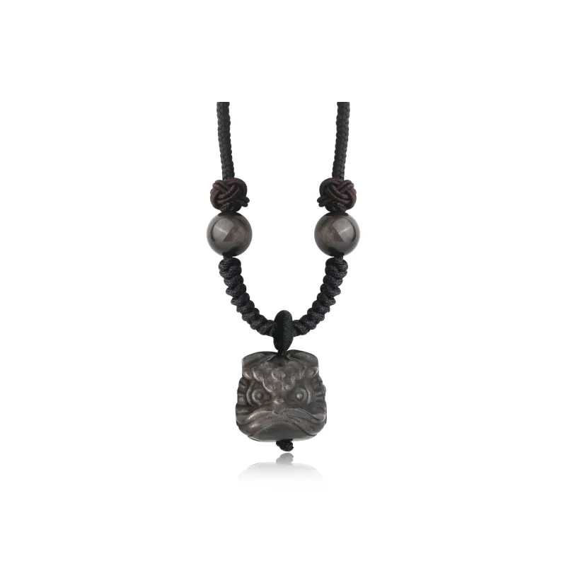 Lao Feng Xiang Obsidian Necklaces Unisex-0