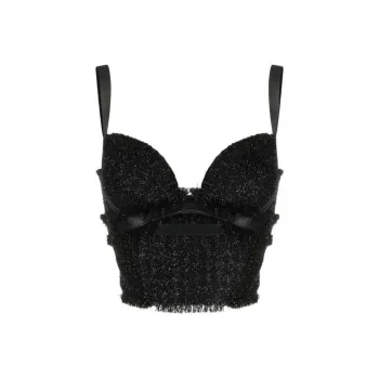 VERSACE Tweed Corset Top