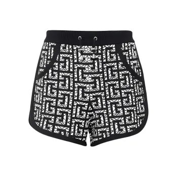 BALMAIN Casual Shorts Men's Black White