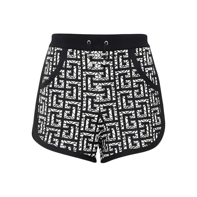 BALMAIN Casual Shorts Men's Black White-0