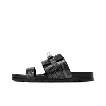 Voguhomme Rubber Sole Slip Resistant Slide Slippers Men's Black