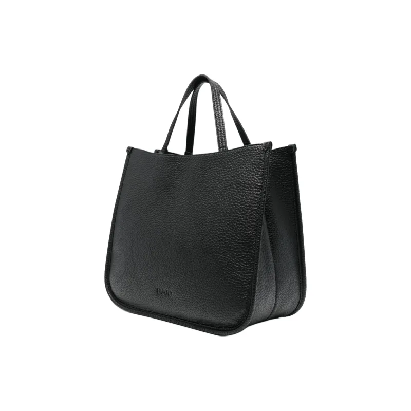 LIU·JO Polyester With Polyurethane Resin Tote Bag, Shopping Bag, Shoulder Bag, Handbag Women's Black-1