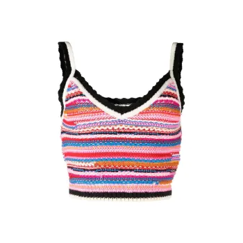 DSQUARED 2 Striped Crochet knit Vest