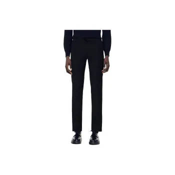 Sandro Belden Bağlamalı Yün Karışımlı Pantolon Casual Pants Men's Black