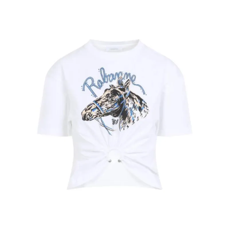 Paco Rabanne Logo Printed Crewneck T Shirt-0
