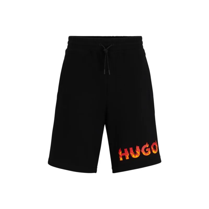 HUGO BOSS Flame Logo print Cotton Shorts-0