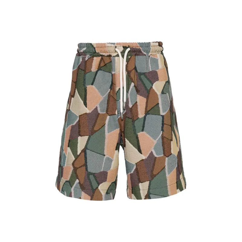 EMPORIO ARMANI Graphic Printed Drawstring Bermuda Shorts-0