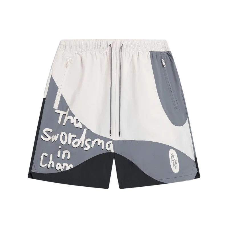 LINING Badfive Casual Shorts Men Moonlight Gray Shadow Gray Black-0
