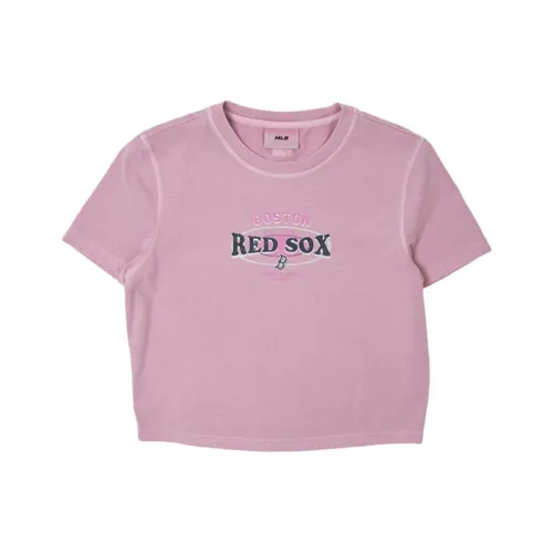 MLB Preppy Style Collection Boston Red Sox T Shirt Women's Hemp Purple