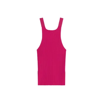 Helmut Lang Side slit Ribbed knit Tank Top