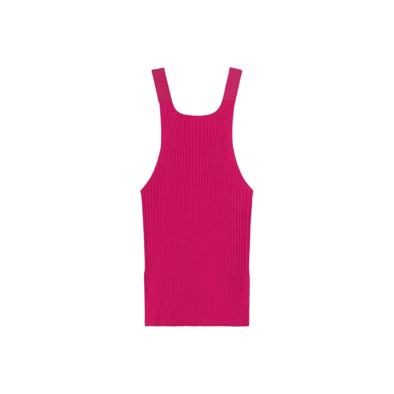 Helmut Lang Side slit Ribbed knit Tank Top-0