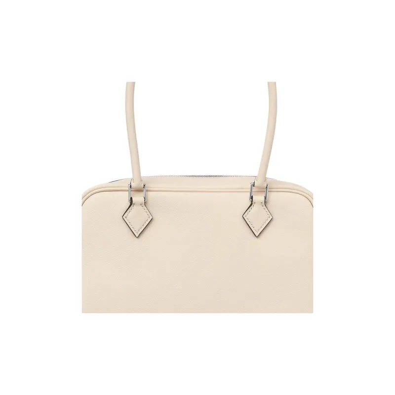 HERMES Plume Swift Calfskin Handbag Mini Women's 10 Craie Milkshake White-4