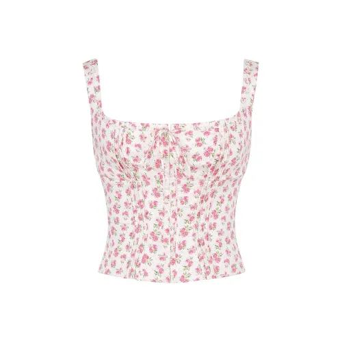 HOUSE OF CB CHICCA Tank Top Women's WHITE ROSEBUD/White Rose