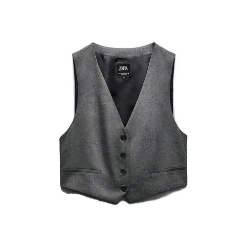 ZARA Tank Tops Women's Zebra estampill Gray