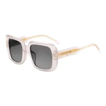 DIOR Plate Frame Square Sunglasses Women's Gray