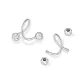 [999 Fine Silver]3mm Double Round Tip Zircon Stud Earrings