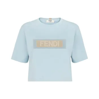 FENDI Logo Patch Crewneck T Shirt