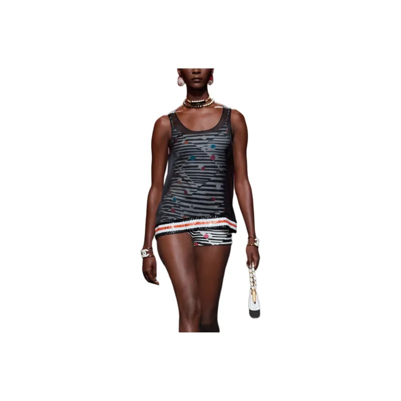 CHANEL 24 New Spring And Summer Arrivals Tank Tops Women's Black-0