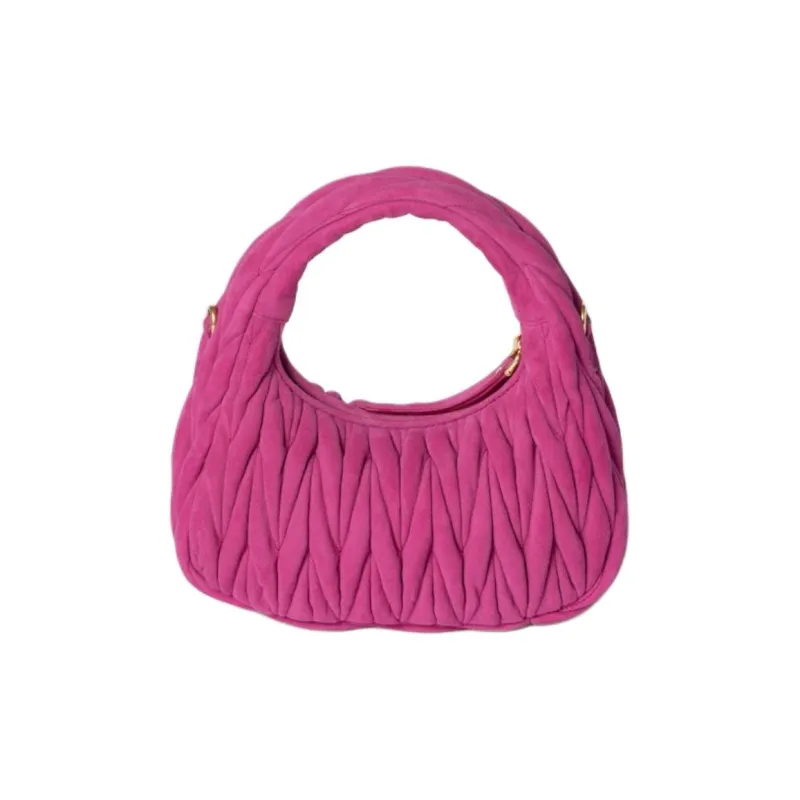 MIU MIU Wander Series Lambskin Handbag Trumpets Women's Fuchsia-2