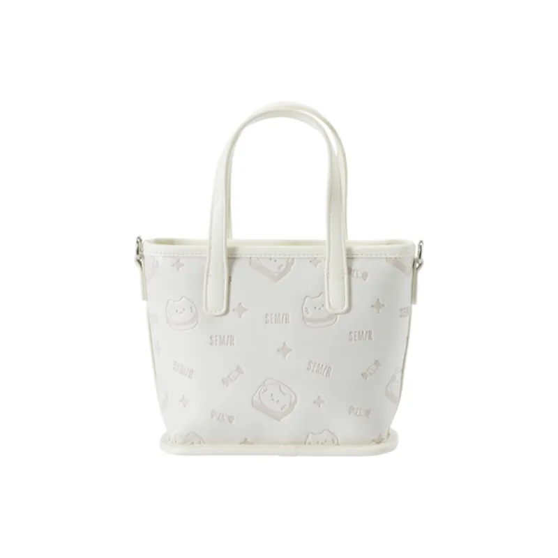 SEM/R Kitten Sketch Synthetic Leather Handbag Medium Size Women's Multicolor-5