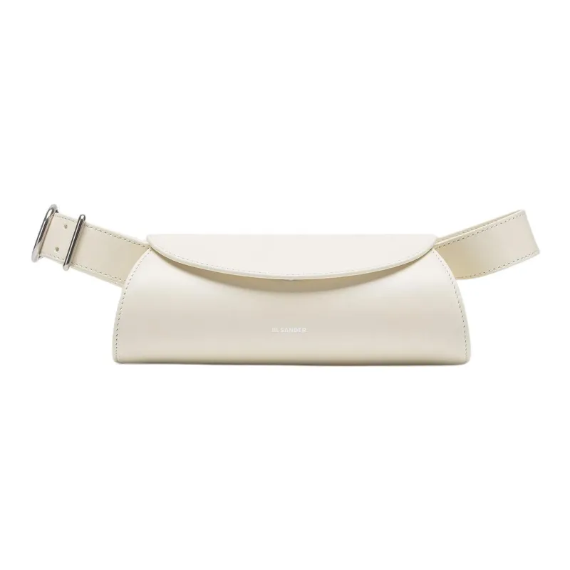 JIL SANDER Cannolo Calfskin Shoulder Bag Mini Women's Ecru-0