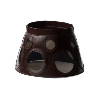 PRADA Plexiglass, Calfskin, Leather Hats & Caps Unisex Brown