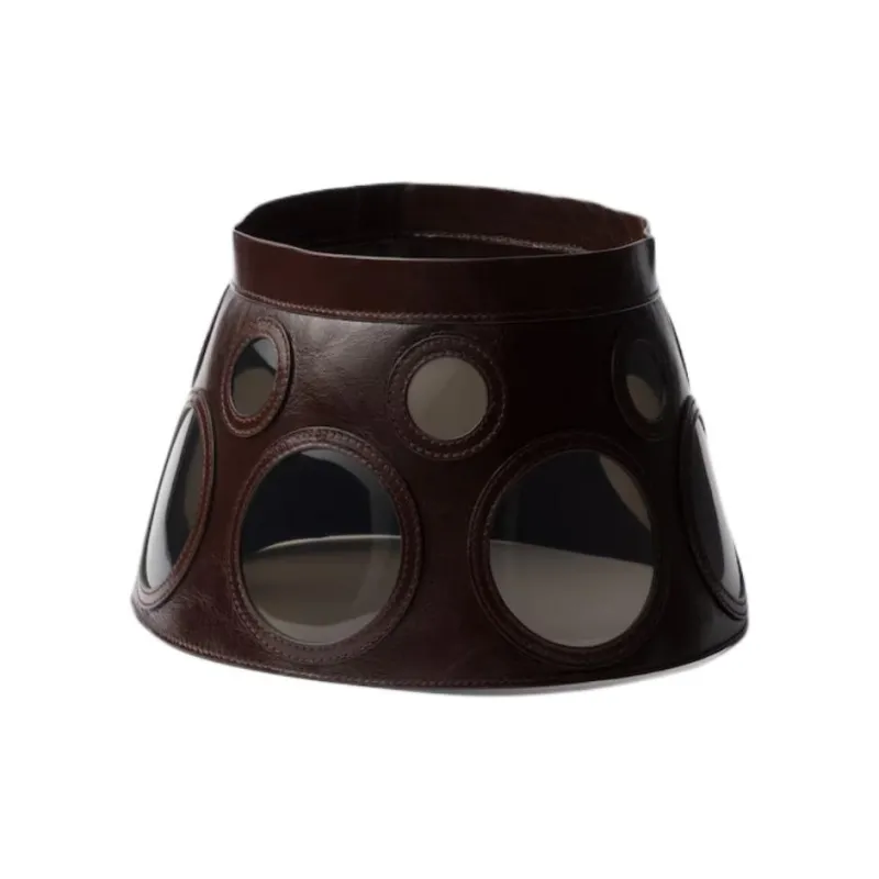 PRADA Plexiglass, Calfskin, Leather Hats & Caps Unisex Brown-0