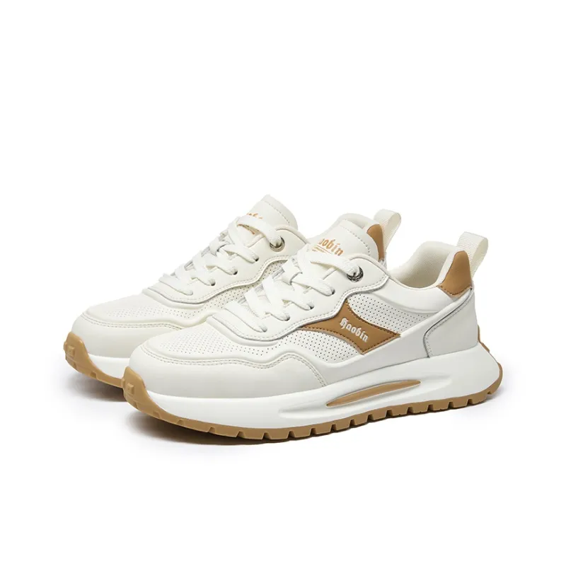 Haobin Low Top Casual Shoes Unisex Beige-2