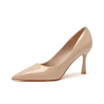 Lan Miao Slim Heel High Heels Women's Nude