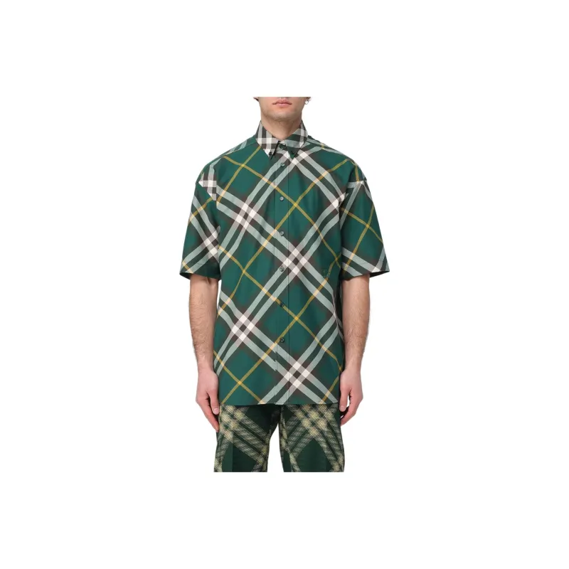 Burberry Shirts Men Green-0