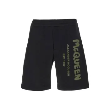 Alexander McQueen Logo Printed Bermuda Shorts