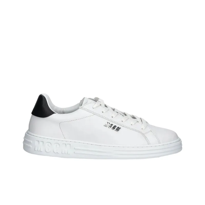 MSGM Low Top Skateboard Shoes Men's White-1