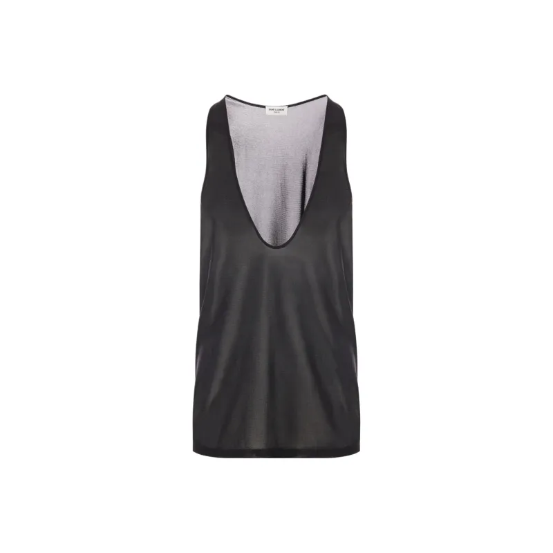 SAINT LAURENT Tank Tops Men's Black-0