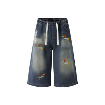 Qnxeey Denim Shorts Unisex