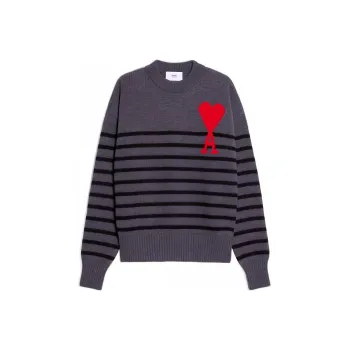 AMIPARIS Adc Striped Crewneck Sweater