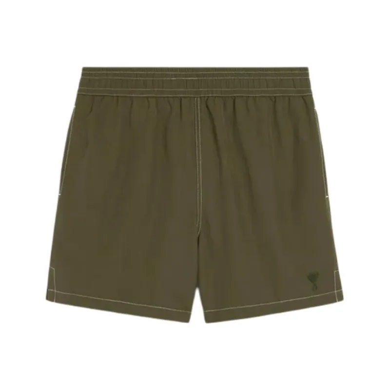 Ami Paris Logo Embroidered Beach Shorts-0